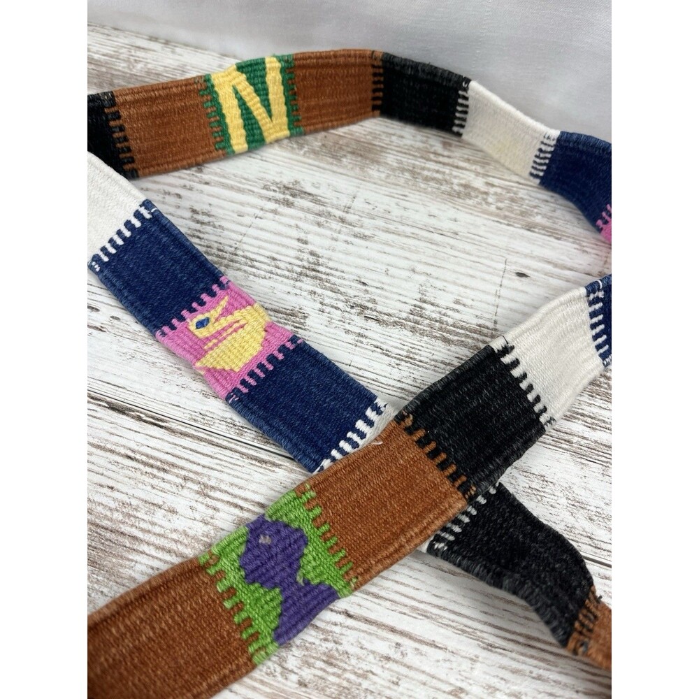 Vtg 90s Guatemalan Woven Belt Boho Sash Tapestry Ethnic Textile 47" Boho Hippie